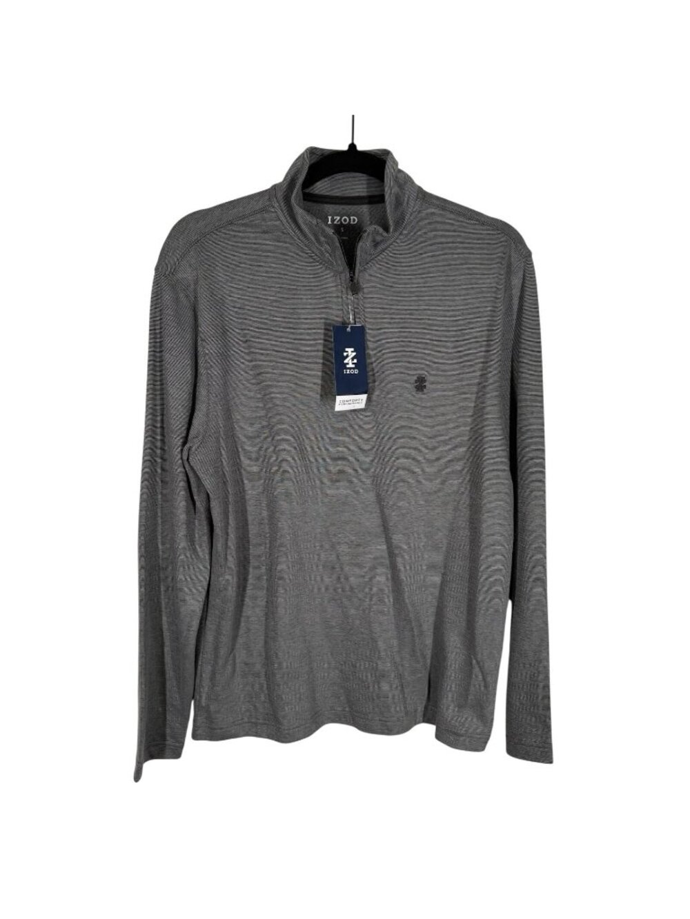 Izod Men S Carbon Heather Gray 1/4 Zip Long Sleeve Pullover Athletic Shirt NWT
